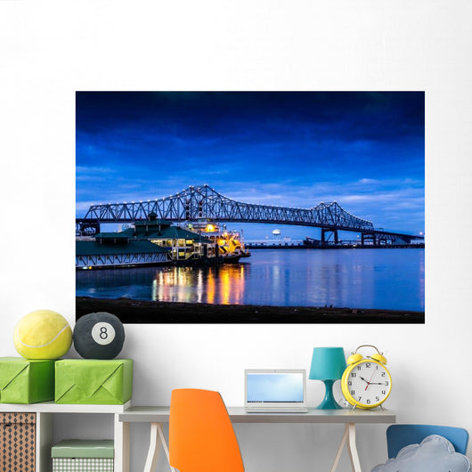 Baton Rouge Bridge Blue Wall Decal