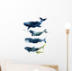 Sea Animals Watercolor Whales Wall Decal Sticker Set