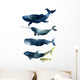 Sea Animals Watercolor Whales Wall Decal Sticker Set