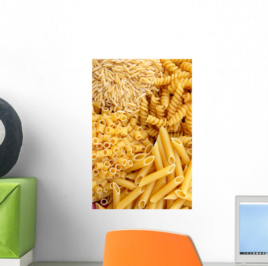 Four different kinds of italian pasta. Food background. Wall Mural
