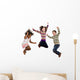 Three Happy Children Jumping Wall Decal Sticker Set