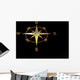 Compass Rose Gold Wall Mural