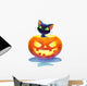 Halloween Kitten inside Pumpkin Wall Decal