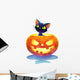 Halloween Kitten inside Pumpkin Wall Decal