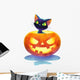 Halloween Kitten inside Pumpkin Wall Decal