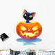 Halloween Kitten inside Pumpkin Wall Decal