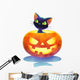 Halloween Kitten inside Pumpkin Wall Decal