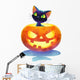 Halloween Kitten inside Pumpkin Wall Decal