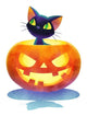 Halloween Kitten inside Pumpkin Wall Decal