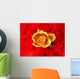 bunch of red roses with one single yellow one Wall Mural