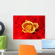 bunch of red roses with one single yellow one Wall Mural