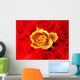 bunch of red roses with one single yellow one Wall Mural