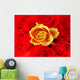 bunch of red roses with one single yellow one Wall Mural