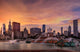 Chicago Skyline Sunset Wall Decal