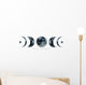 Various Watercolor Moon Phases Wall Decal Sticker Set