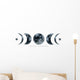 Various Watercolor Moon Phases Wall Decal Sticker Set