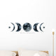 Various Watercolor Moon Phases Wall Decal Sticker Set