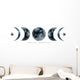 Various Watercolor Moon Phases Wall Decal Sticker Set