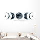Various Watercolor Moon Phases Wall Decal Sticker Set