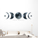 Various Watercolor Moon Phases Wall Decal Sticker Set