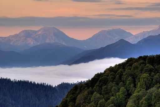Mountains Covered with Fog Wall Decal