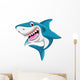 Angry Shark Cartoon Jumping Wall Decal