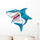 Angry Shark Cartoon Jumping Wall Decal