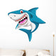 Angry Shark Cartoon Jumping Wall Decal