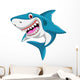 Angry Shark Cartoon Jumping Wall Decal