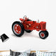 Red Tractor on White Wall Decal
