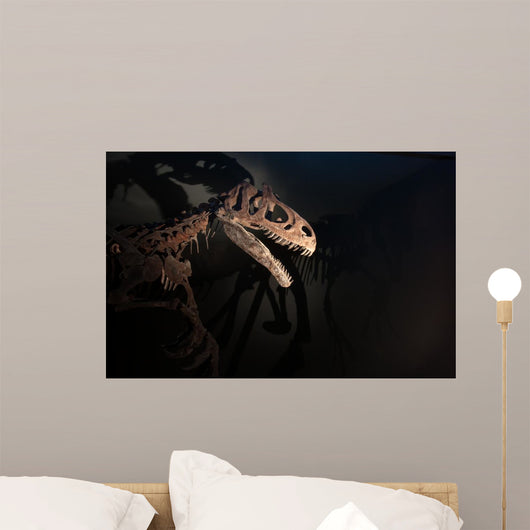 One Dinosaur Skeleton with Scary Shadows Wall Mural