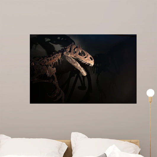 One Dinosaur Skeleton with Scary Shadows Wall Mural