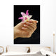 female hand holding flower Wall Mural