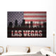 American Flag Las Vegas Silhouette Wall Decal