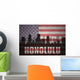 American Flag Honolulu Silhouette Wall Decal