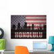 American Flag Honolulu Silhouette Wall Decal