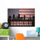 American Flag Honolulu Silhouette Wall Decal