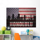 American Flag Honolulu Silhouette Wall Decal
