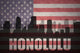 American Flag Honolulu Silhouette Wall Decal