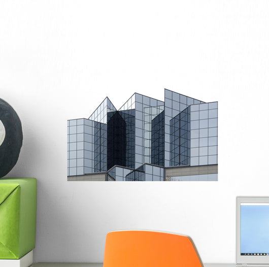 Angular Glass Office Building Exterior Wall Mural
