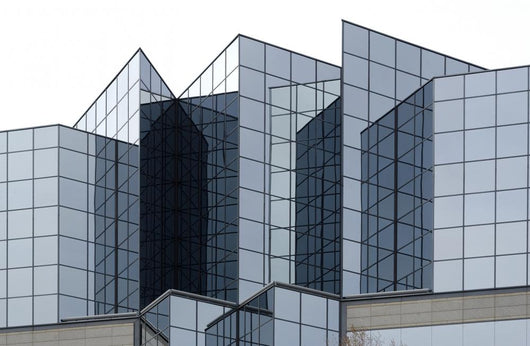 Angular Glass Office Building Exterior Wall Mural