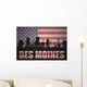 American Flag Des Moines Silhouette Wall Decal