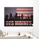 American Flag Des Moines Silhouette Wall Decal