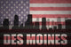 American Flag Des Moines Silhouette Wall Decal