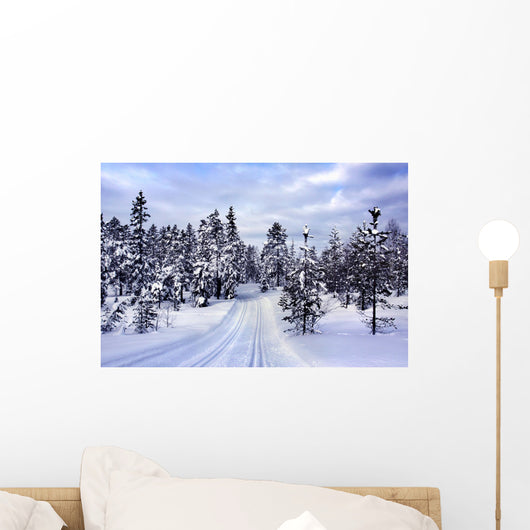 Snow Covered Tree Wall Mural