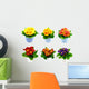 Potted Primrose Flowers Wall Stickers