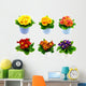 Potted Primrose Flowers Wall Stickers