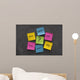 sticky note mind map with questions on a blackboard Wall Mural