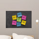 sticky note mind map with questions on a blackboard Wall Mural