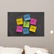 sticky note mind map with questions on a blackboard Wall Mural
